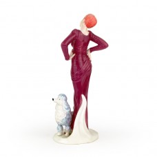 Skulptūrėlė „Retro dama su šuneliu“ (29 cm), 325-4090