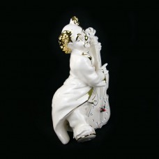 Skulptūrėlė-laikrodis „Klounas su kontrabosu“ (21x32 cm)