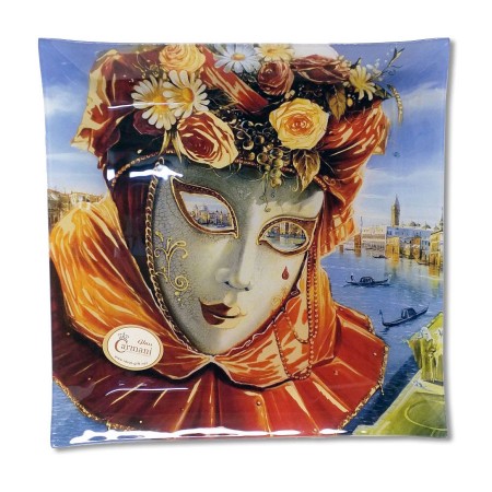 Dekoratyvinė lėkštė iš stiklo „Venecijos kaukė“
