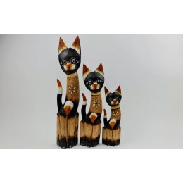 Skulptūrėlės „Kačių šeima“, 3 vnt., 17-1018