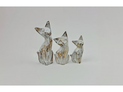 Skulptūrėlės „Kačių šeima“, 3 vnt., 17-1523-1