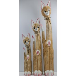 Skulptūrėlės „Kačių šeima“, 3 vnt., 17-319