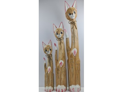 Skulptūrėlės „Kačių šeima“, 3 vnt., 17-319