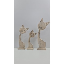 Skulptūrėlės „Kačių šeima“, 3 vnt., 17-441