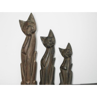 Skulptūrėlės „Kačių šeima“, 3 vnt., 17-55