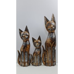 Skulptūrėlės „Kačių šeima“, 3 vnt., 17-888