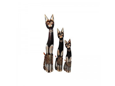 Skulptūrėlės „Kačių šeima“, 3 vnt., 17-904