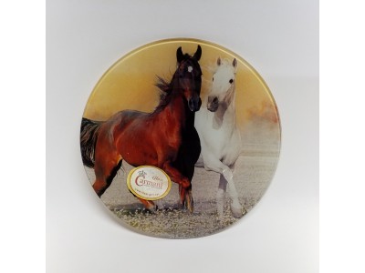 Dekoratyvinė lėkštė iš stiklo „Žirgai“, 198-6107