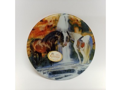Dekoratyvinė lėkštė iš stiklo "Žirgai"